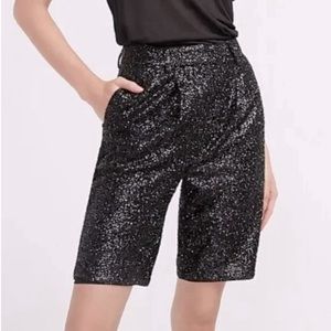 Express Sequin Black Bermuda Shorts